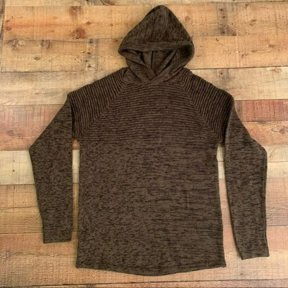Just junkies mens ribbed hooded sweater in green pine twist - M